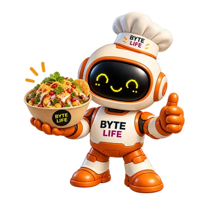 Chaat BYTE holding a bowl of chaat