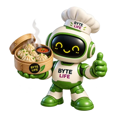 Momo BYTE holding a bamboo steamer of momos