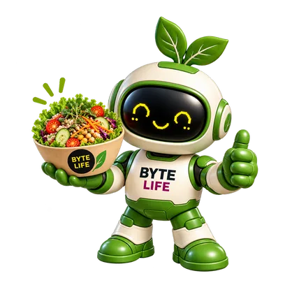 Salad BYTE holding a green veg salad bowl